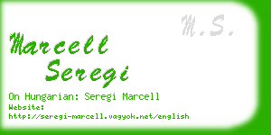 marcell seregi business card